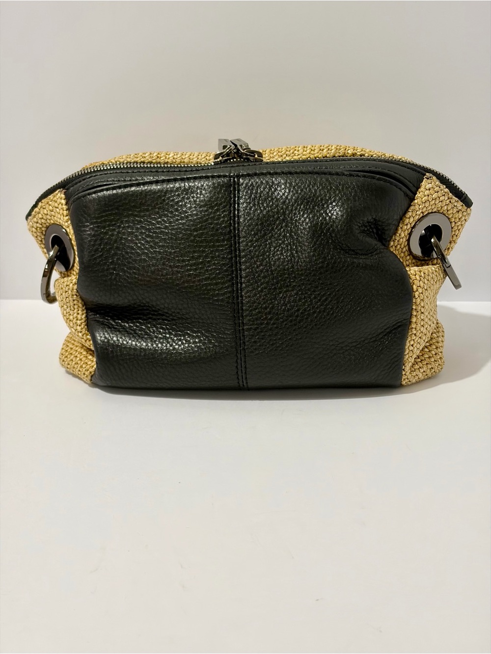 Hammitt Daniel Crossbody Clutch in Chaparral Raffia and gunmetal hardware - Picture 2 of 12